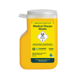 Sharps Container 500ml Non-spill snap on lid