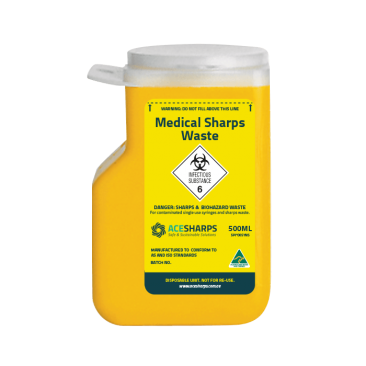 Sharps Container 500ml Non-spill snap on lid