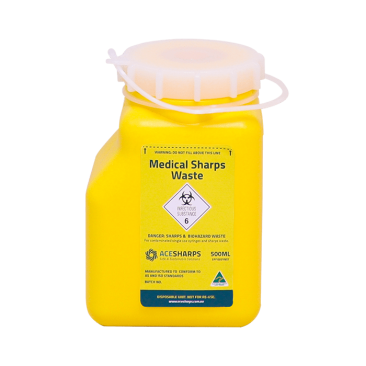 Sharps Container 500ml Non-spill Screw top lid