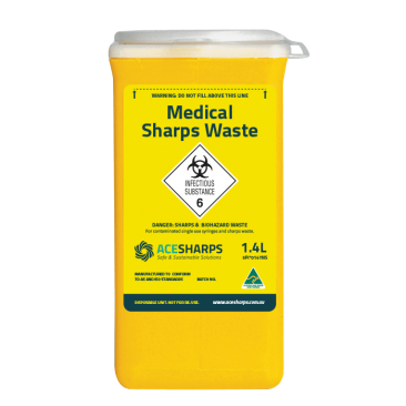 Sharps Container 1.4 litre Non-spill Snap on lid