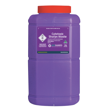 Sharps Container Cytotoxic 19.0 litre Large Lid
